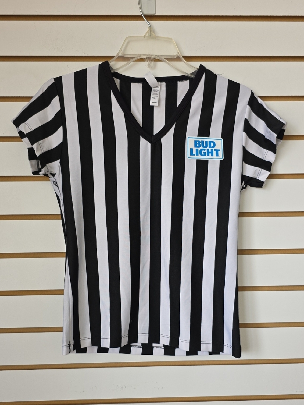 Bud Light Striped Referee Tee - Black & White